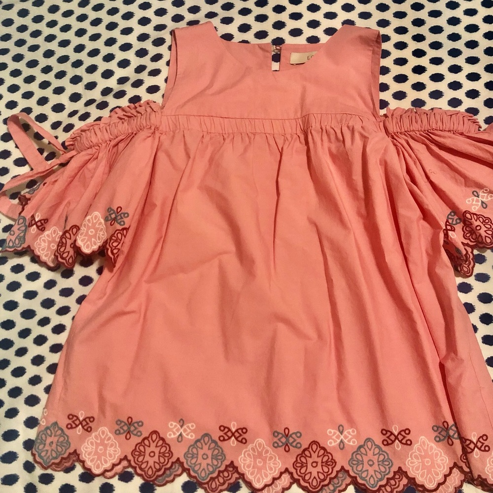 Off the shoulder pink floral blouse